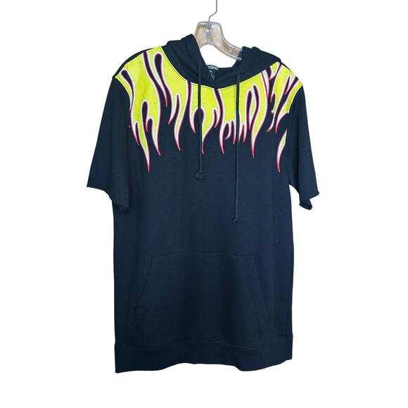 Hot Topic Short Sleeve Flame Hoodie - Picture 1 of 5